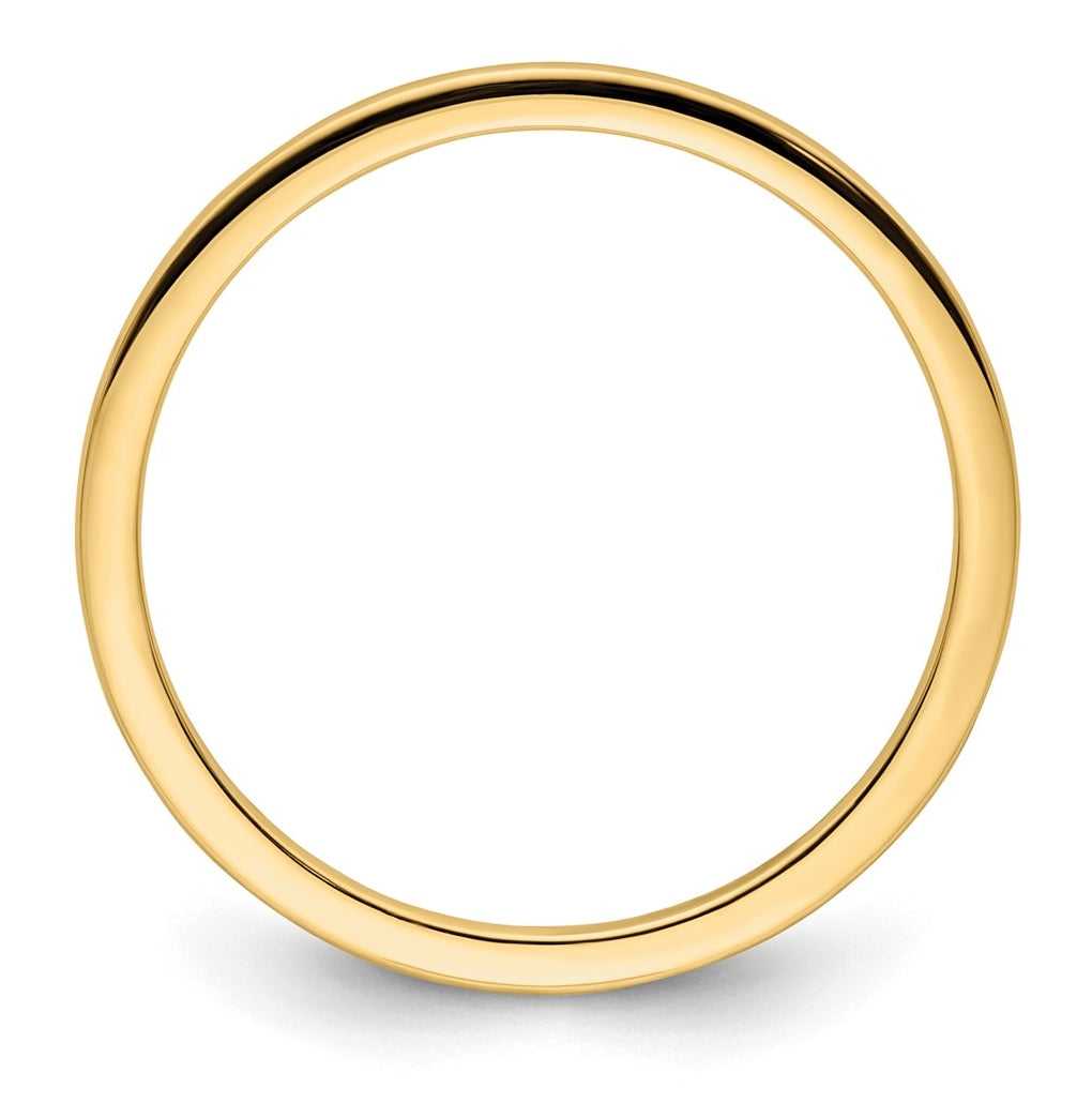 10K Yellow Or White Or Rose Gold Half Round Polished Stackable Band