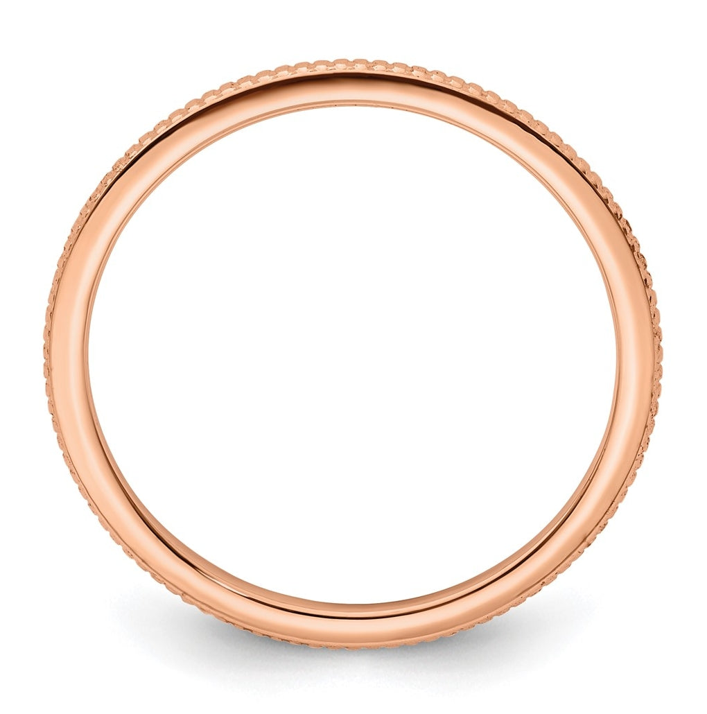 10k Yellow Or White Or Rose Gold 1.2mm Beaded Stackable Band