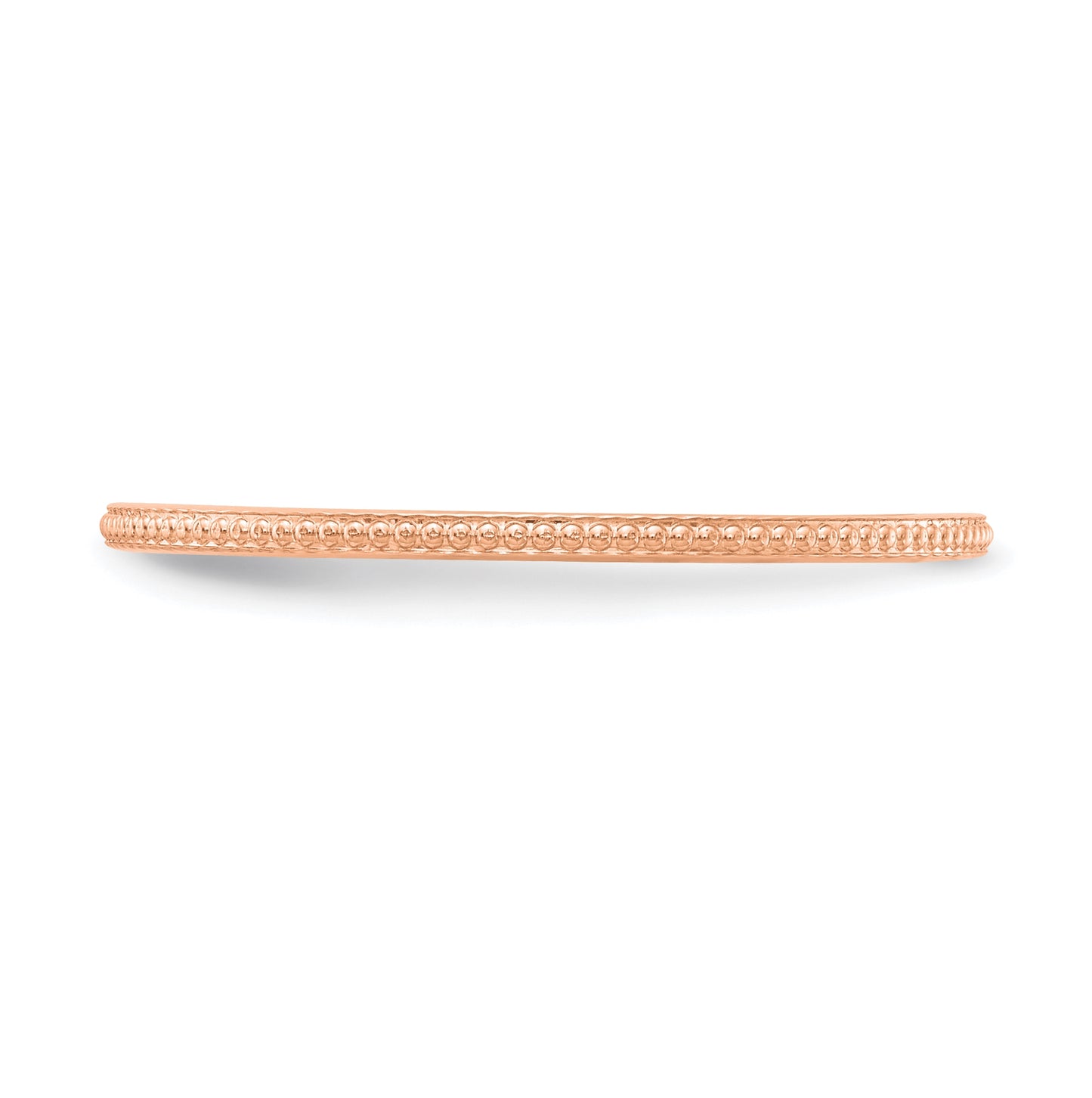 10k Yellow Or White Or Rose Gold 1.2mm Beaded Stackable Band