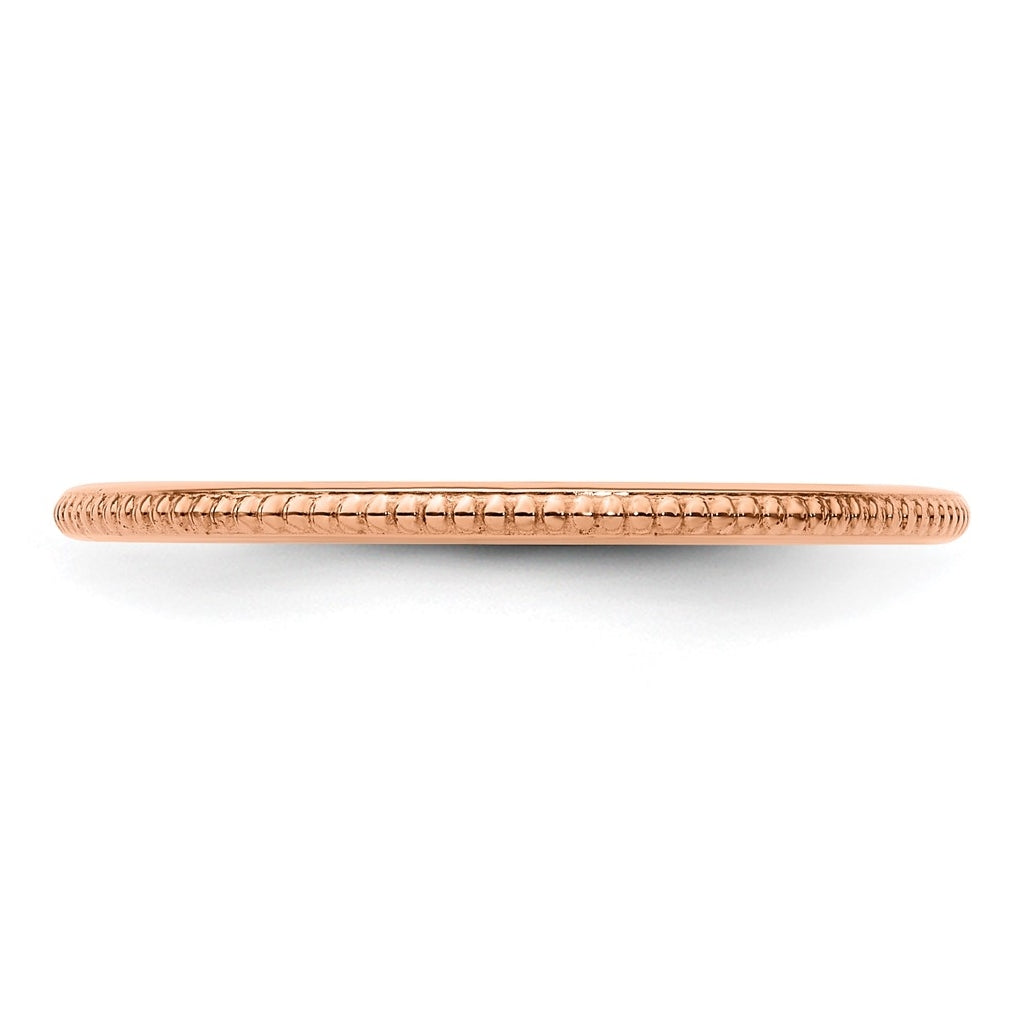 10k Yellow Or White Or Rose Gold 1.2mm Beaded Stackable Band