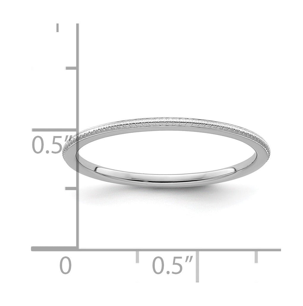 10k Yellow Or White Or Rose Gold 1.2mm Beaded Stackable Band