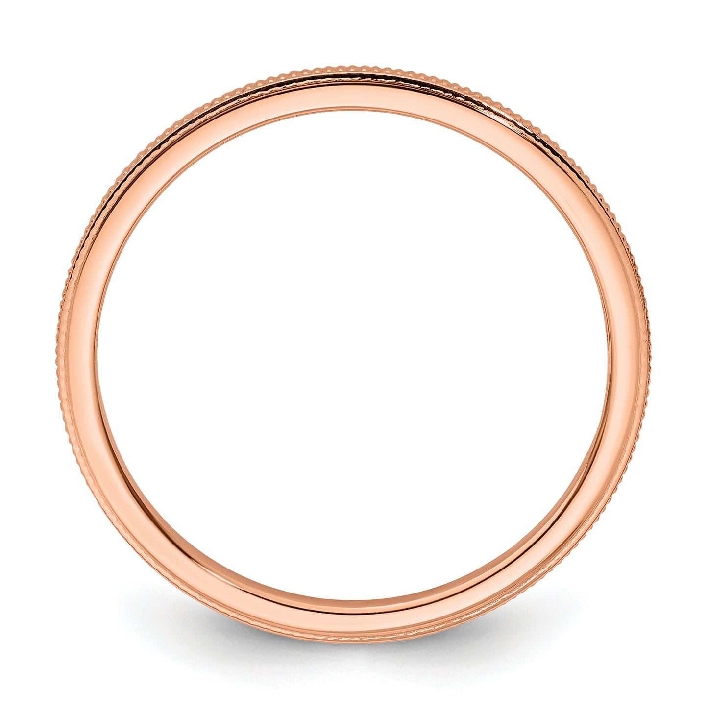 10K Rose Gold 1.2mm Milgrain Stackable Band Size 5