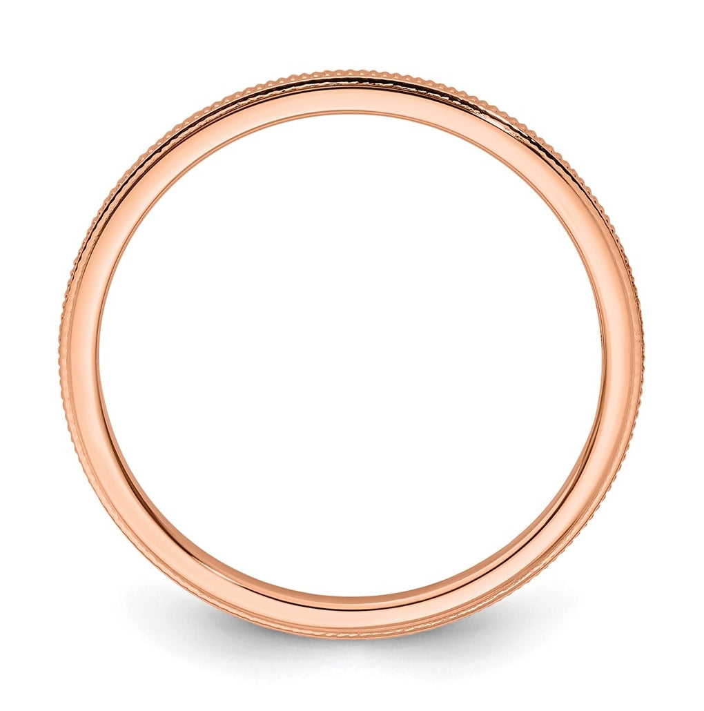 10k Yellow Or White Or Rose Gold 1.2mm Milgrain Stackable Band
