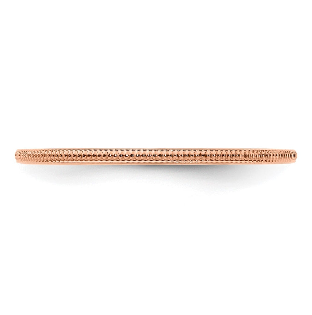 10k Yellow Or White Or Rose Gold 1.2mm Milgrain Stackable Band