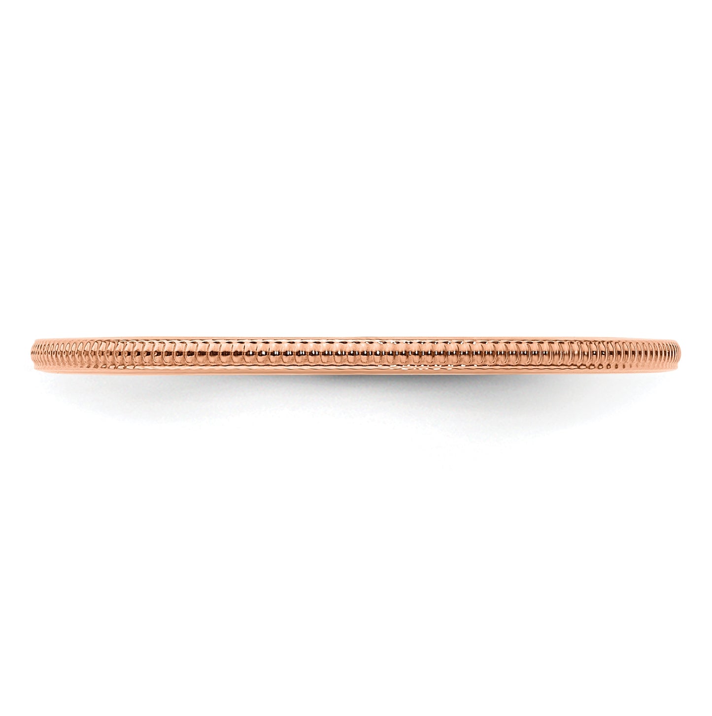 10K Rose Gold 1.2mm Milgrain Stackable Band Size 5.5
