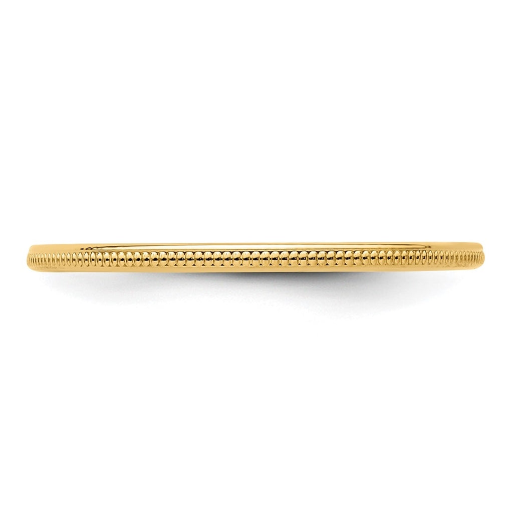 10k Yellow Or White Or Rose Gold 1.2mm Milgrain Stackable Band