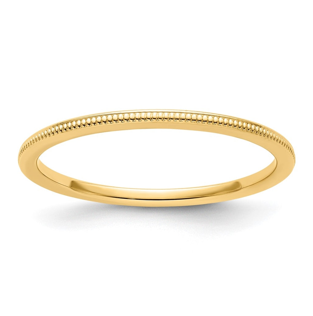 10k Yellow Or White Or Rose Gold 1.2mm Milgrain Stackable Band
