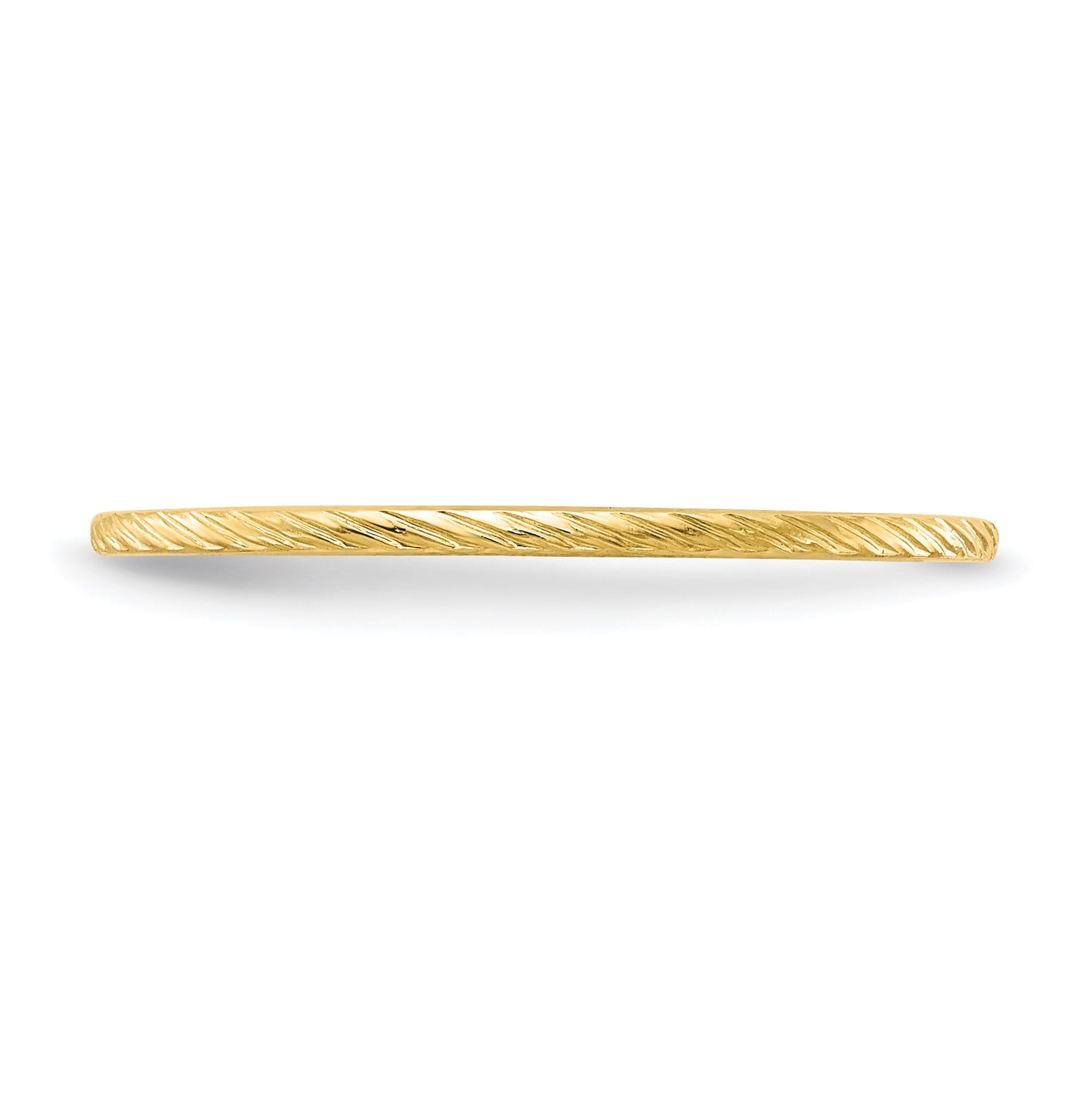 10k Yellow Or White Or Rose Gold 1.2mm Twisted Wire Pattern Stackable Band