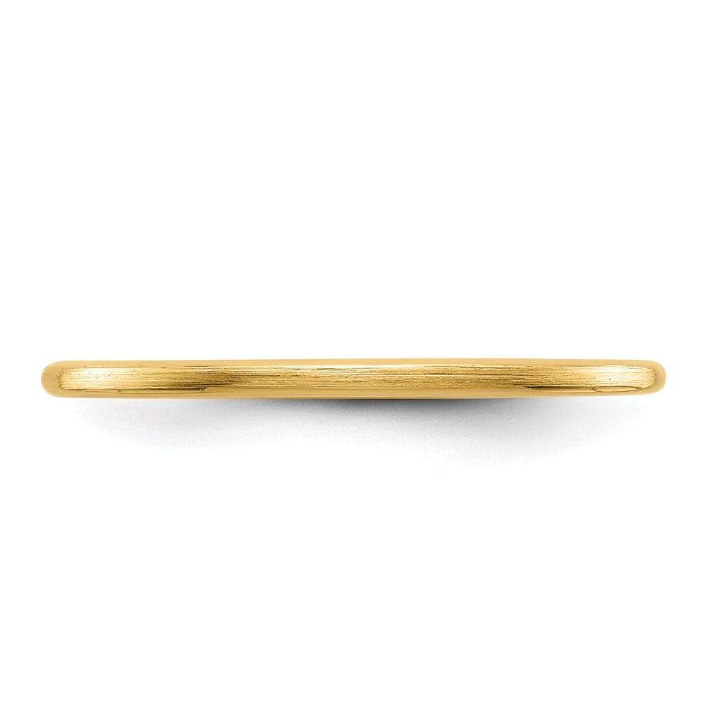 10K Yellow Or White Or Rose Gold 1.2mm Half Round Satin Stackable Band Size 4.5
