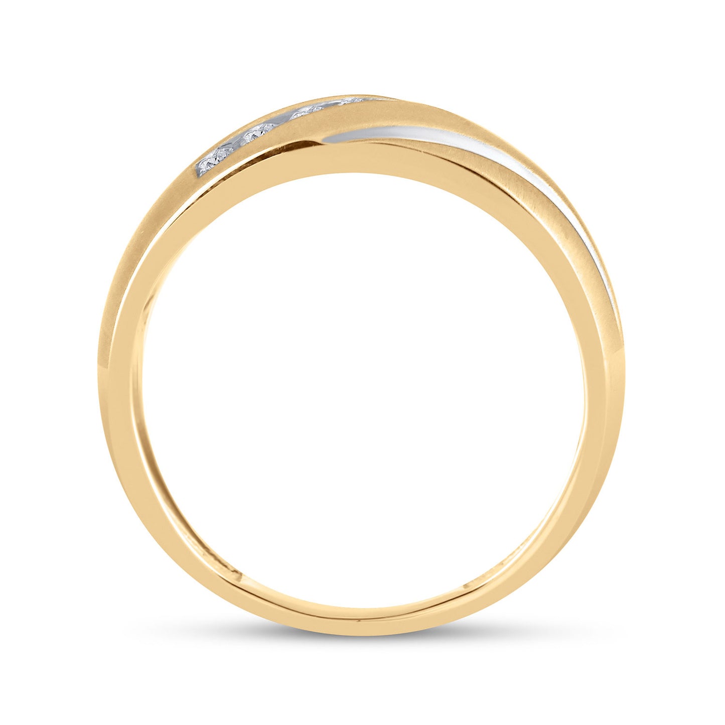 14K Yellow Gold Mens Round Diamond Band Ring 1/4 Cttw, Mens Size: 7-13