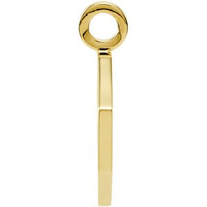 14K Yellow Gold 28 X 21 Mm Polished Octagon Peace Sign Pendant