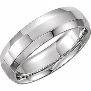 14K Yellow Or White Gold Or Platinum 10 mm Beveled-Edge Comfort-Fit Band