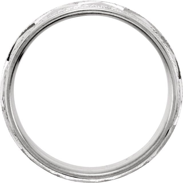 Continuum Sterling Silver 7 Mm Polished Milgrain Geometric Faceted Comfort-Fit Band With Satin Finish