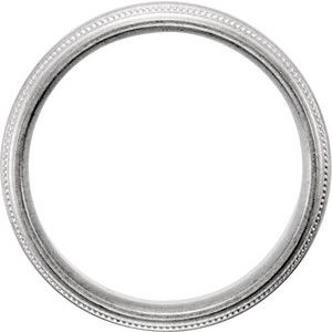 14K White Gold 6 Mm Polished Comfort-Fit Milgrain Band Size 9.5
