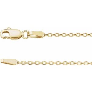 18K Yellow Or White Gold 1.4 Mm Lobster Clasp Diamond-Cut Cable Chain
