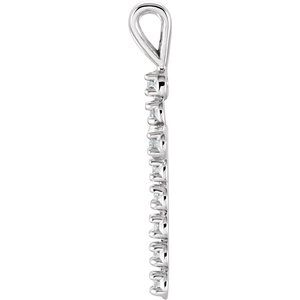 14K Yellow Or White Gold Round 1.3Mm Gh Si1-Si2 Lab Grown Diamond Cross Pendant