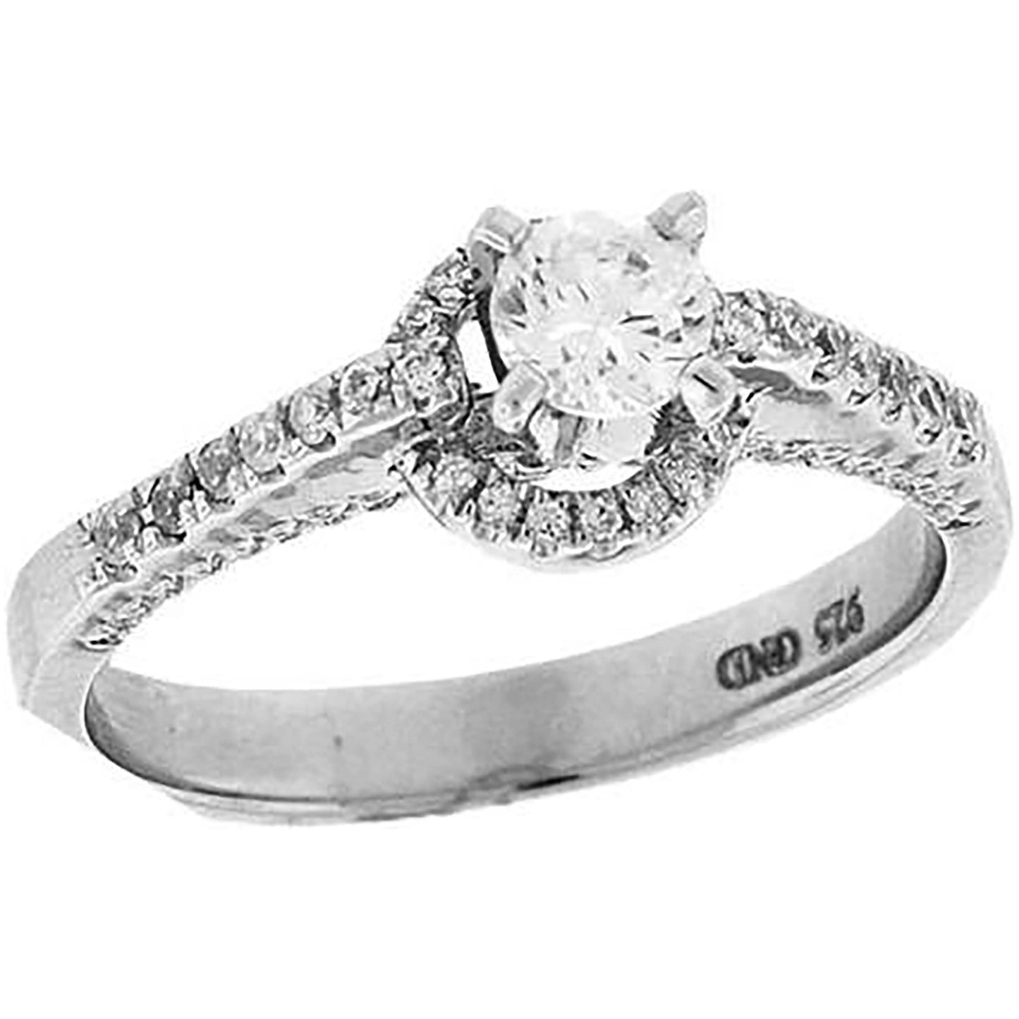 Sterling Silver Women's Cubic Zirconia Fashion Bridal Anniversary Engagement Wedding Ring