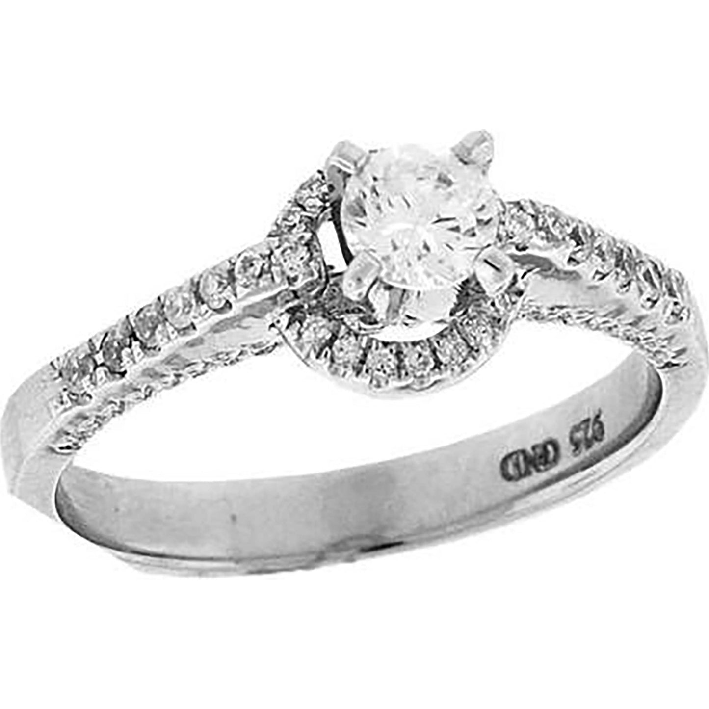 Sterling Silver Women's Cubic Zirconia Fashion Bridal Anniversary Engagement Wedding Ring