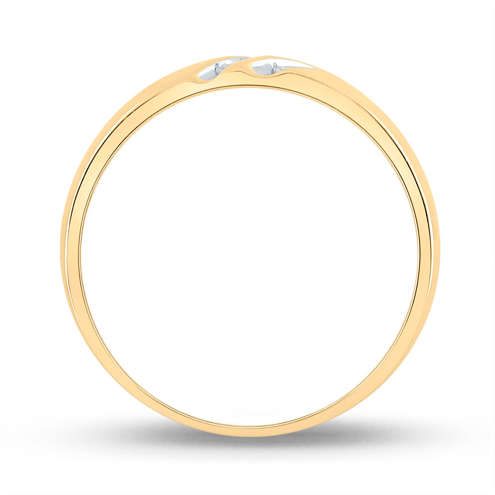 10K Yellow Gold Mens Round Diamond Wedding Band Ring 1/8 Cttw, Mens Size: 7-13