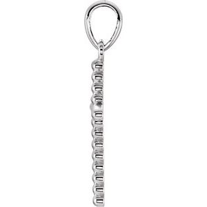 Sterling Silver 17.5 X 12.1 Mm Polished Beaded Cross Pendant