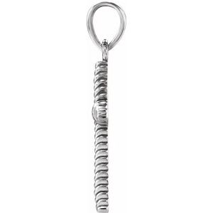 Sterling Silver 17.5 X 11.3 Mm Polished Rope Cross Pendant