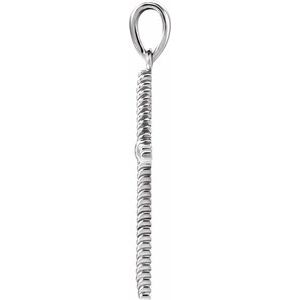 14K White Gold 31.9 X 16.2 Mm Polished Rope Cross Pendant