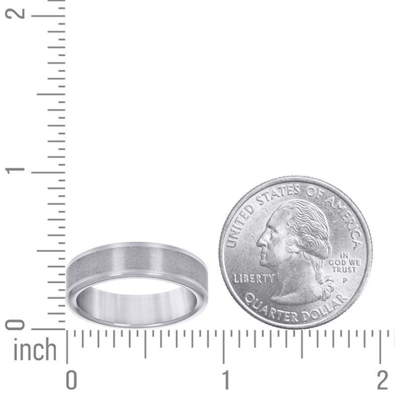 Tungsten Brushed Center Plain Mens Comfort-fit 6mm Sizes 7 - 15 Wedding Band