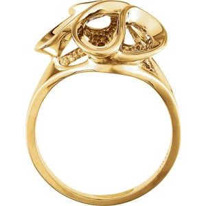 10K Yellow Gold Polished Freeform Ring Size 6