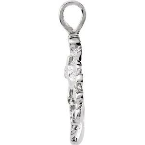 14K White Gold 31 X 15.9 Mm Polished Nugget Pendant