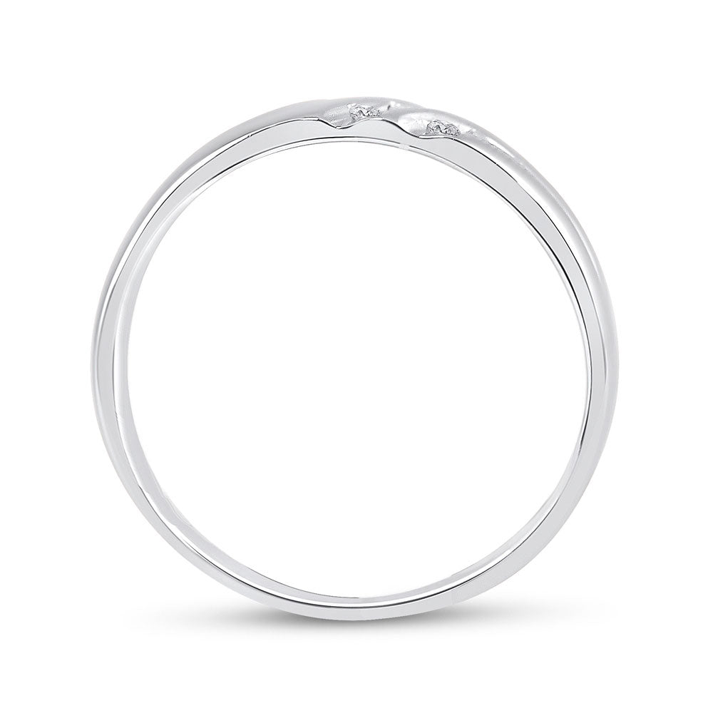 10K White Gold Mens Round Diamond Wedding Band Ring 1/8 Cttw, Mens Size: 7-13