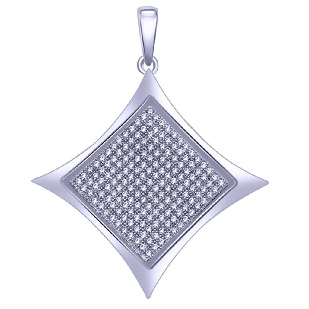 10K White Gold 0.46-0.55 Cttw Diamond Ladies Pendant without Chain