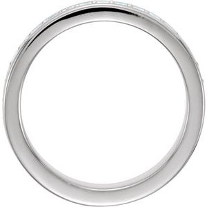 14K White Gold Round 1.7 Mm 5 Mm Si2-Si3, G-H Polished 3/4 Ctw Natural Diamond Comfort-Fit Band Size 11