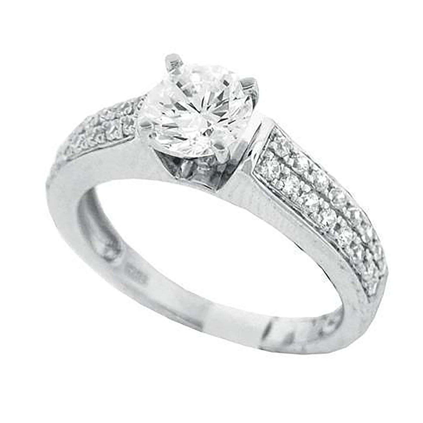 Sterling Silver Women's Cubic Zirconia Sizes 6-9 Round Center Stone Bridal Wedding Anniversary Engagement Ring Band