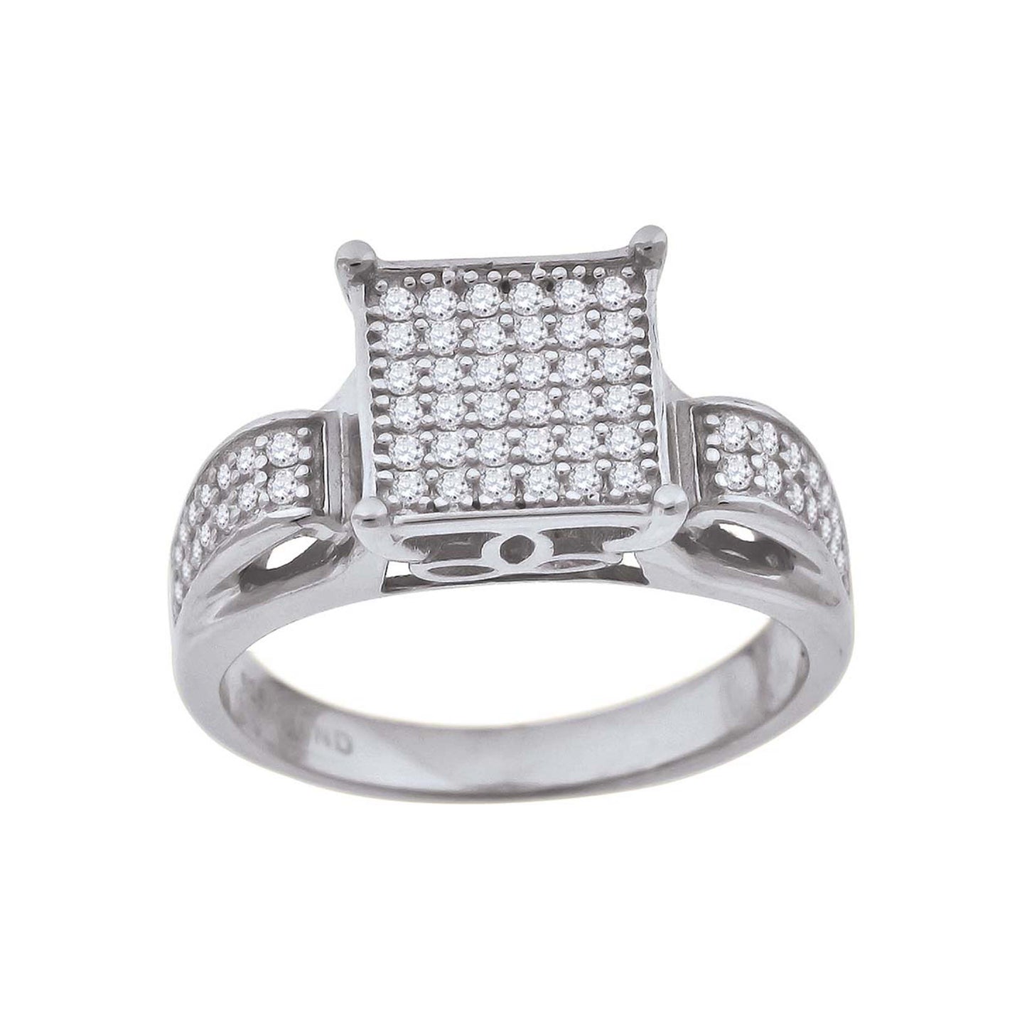 Sterling Silver Womens Cubic Zirconia Sizes 6 To 9 Square Head Bridal Wedding Anniversary Engagement Ring Band