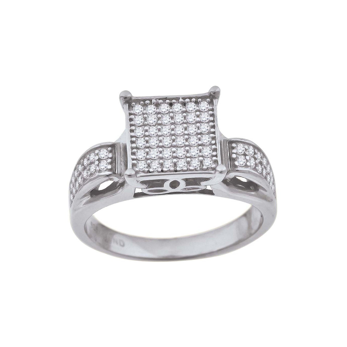 Sterling Silver Womens Cubic Zirconia Sizes 6 To 9 Square Head Bridal Wedding Anniversary Engagement Ring Band