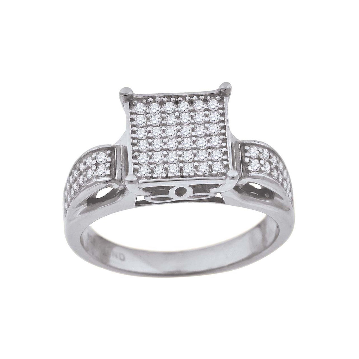 Sterling Silver Womens Cubic Zirconia Sizes 6 To 9 Square Head Bridal Wedding Anniversary Engagement Ring Band