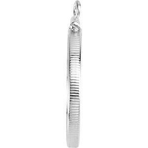 Sterling Silver 24.1 Mm Screw Top Polished Coin Edge Coin Frame Bezel Pendant