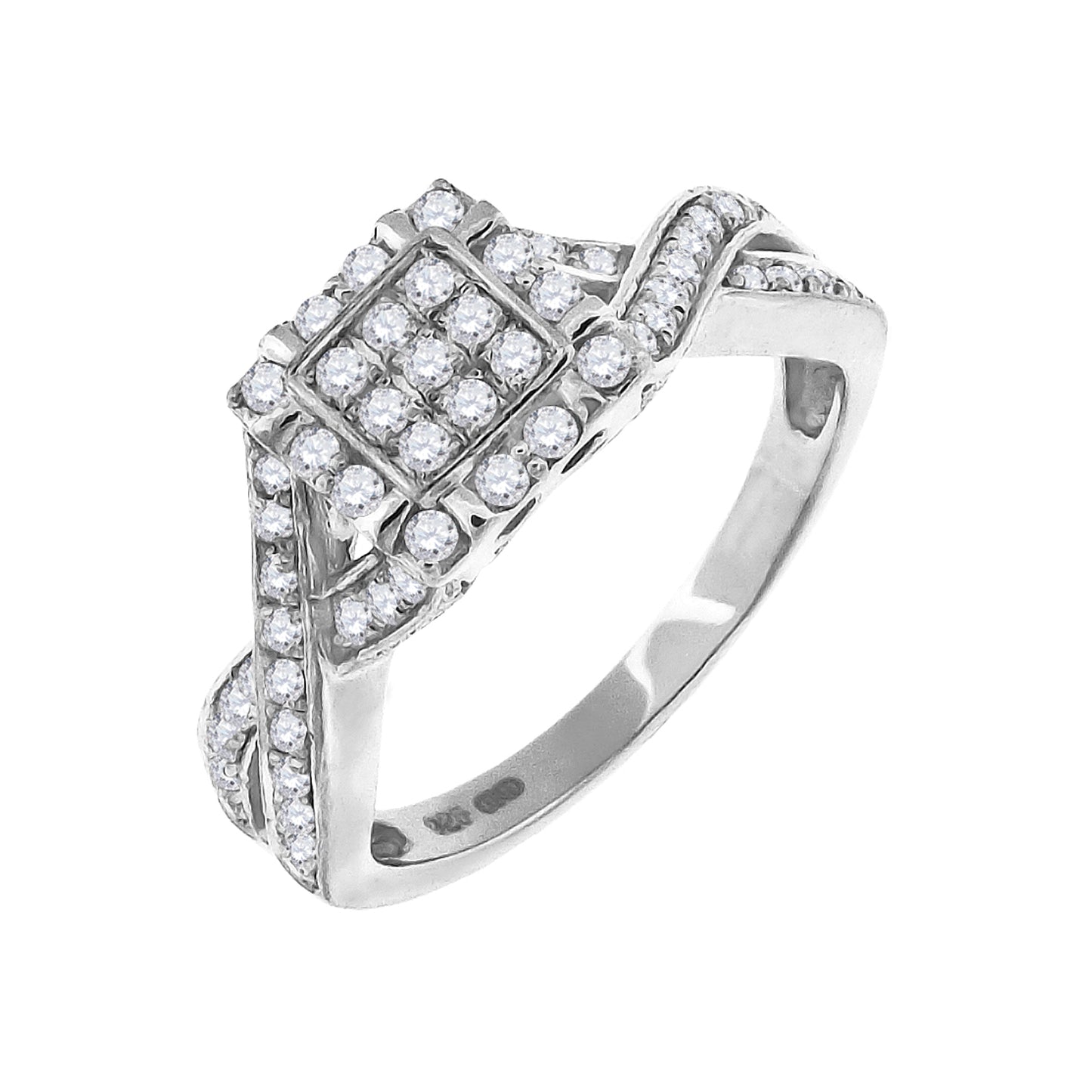 Sterling Silver Womens Cubic Zirconia Sizes 6 To 9 Square Head Infinity Fashion Bridal Anniversary Wedding Engagement Band Ring Band