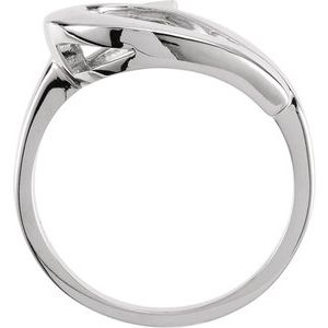 14K White Gold Polished Freeform Ring Remount Size 6