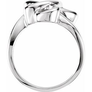 14K White Gold Polished Freeform Ring Size 6