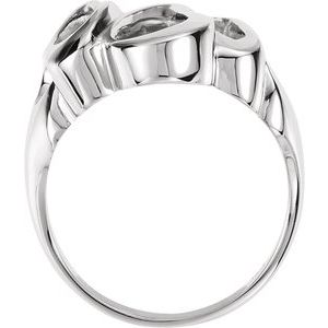 14K White Gold Polished Freeform Ring Size 6