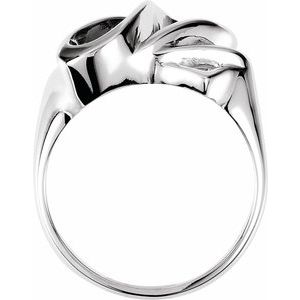 14K White Gold Polished Freeform Ring Size 6
