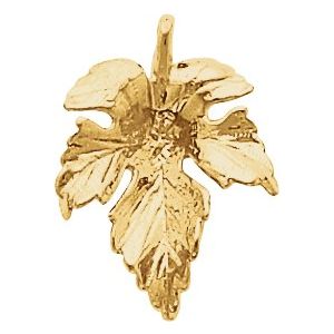 14K Yellow Gold 22 X 16 Mm Polished Leaf Pendant