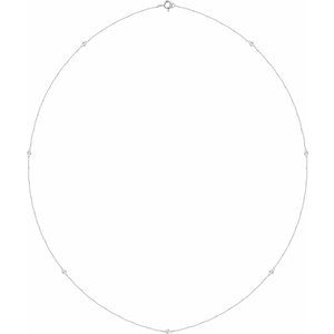 14K White Gold 7-Stone 2Mm Si1-Si2, G-H Each Polished 1/4 Ctw Lab-Grown Diamond Necklace