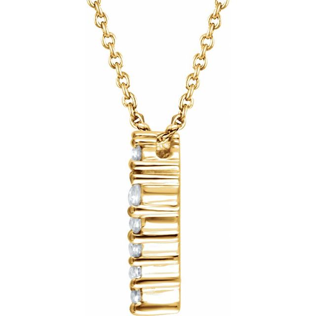 14K Yellow Gold Round 1.6Mm I1, H+ 18 In Polished 1/4 Ctw Natural Diamond Heart Necklace