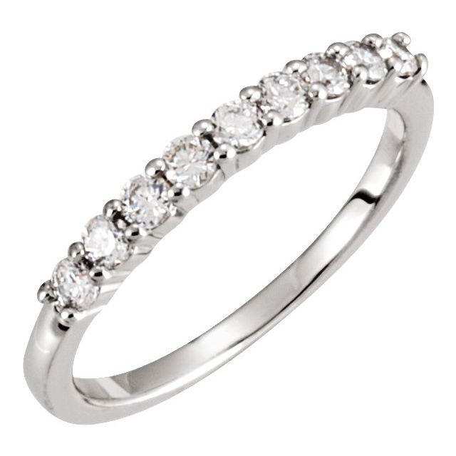 14K White Gold Round 2.2 Mm Polished 1/3 Ctw Lab-Grown Diamond Anniversary Band, Size 7
