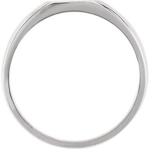 14K White Gold Square 7 X 7 Mm Brush Polished Signet Ring Size 6