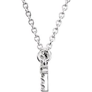 Sterling Silver Round 16.5 X 8.2 Mm 1Mm G-H I1 .07 Ctw Natural Diamond Sideways Cross Necklace, Length: 18 In