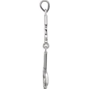 14K White Gold 36.5 X 14.32 Mm Polished Butterfly Pendant