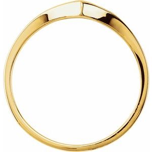 14K Yellow Gold Round 1.7 Mm .07 Ctw Natural Diamond V Shaped Ring Size 7